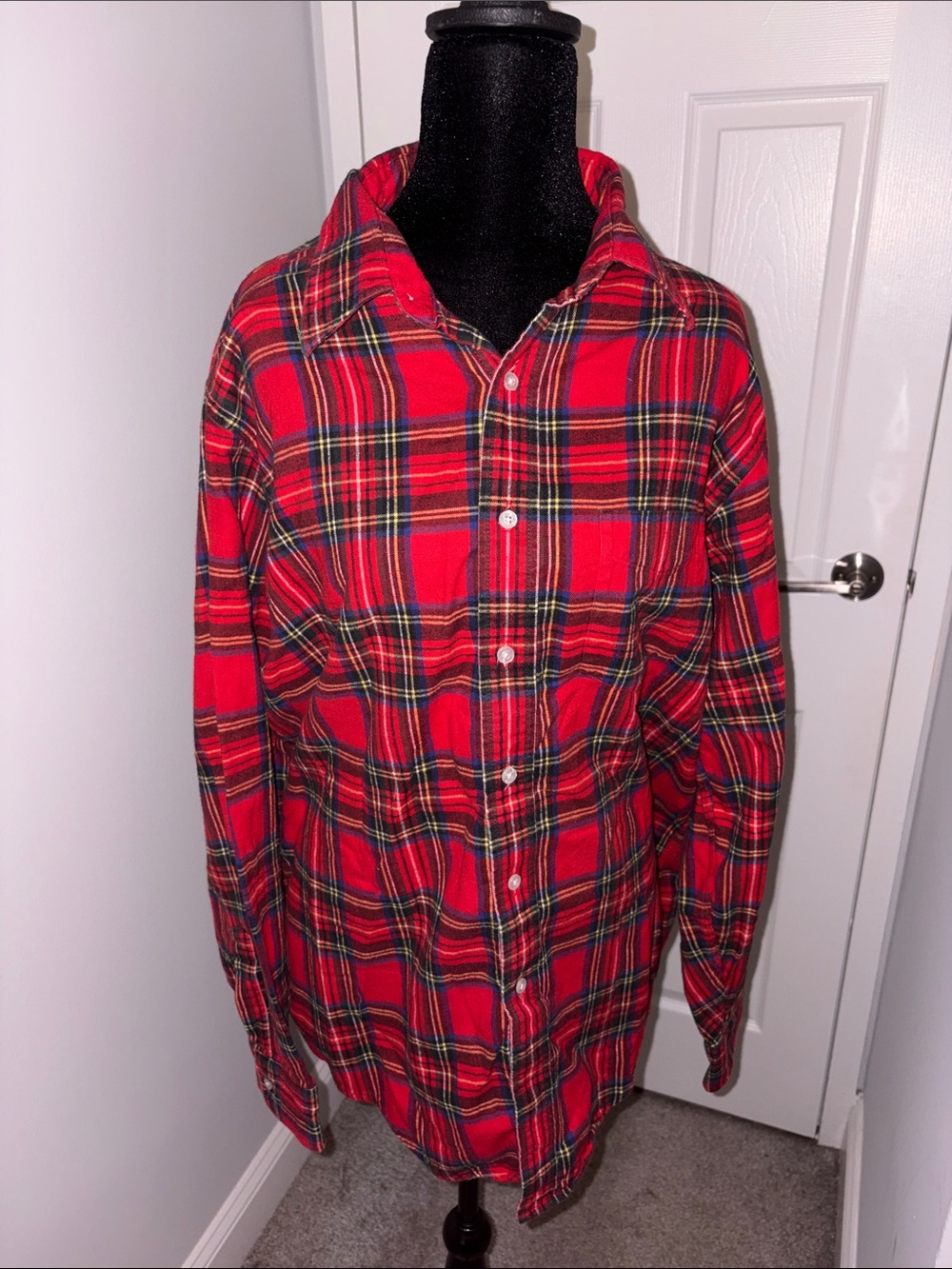 L.L. Bean Red Plaid Button-Down Shirt VTG